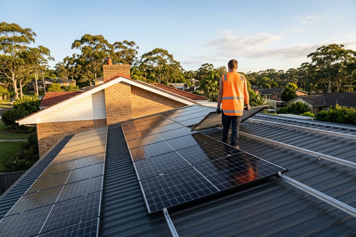 Solar panel installation on a Terrigal home — licensed electrician