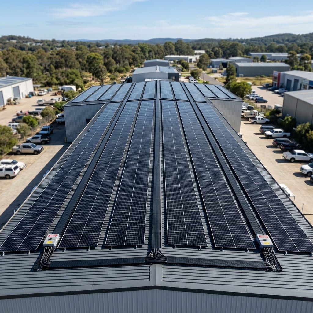 Commercial rooftop solar on a Central Coast workshop