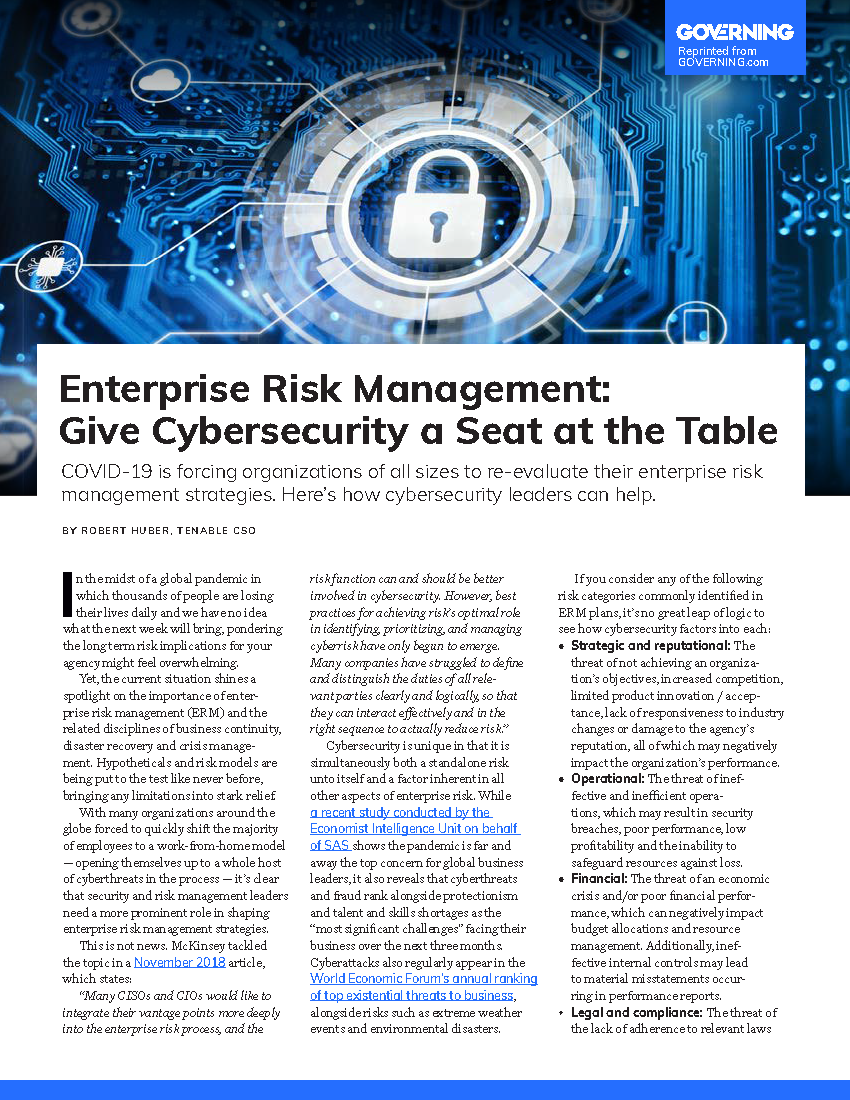 Governing Article: Give Cybersecurity A Seat At the Table