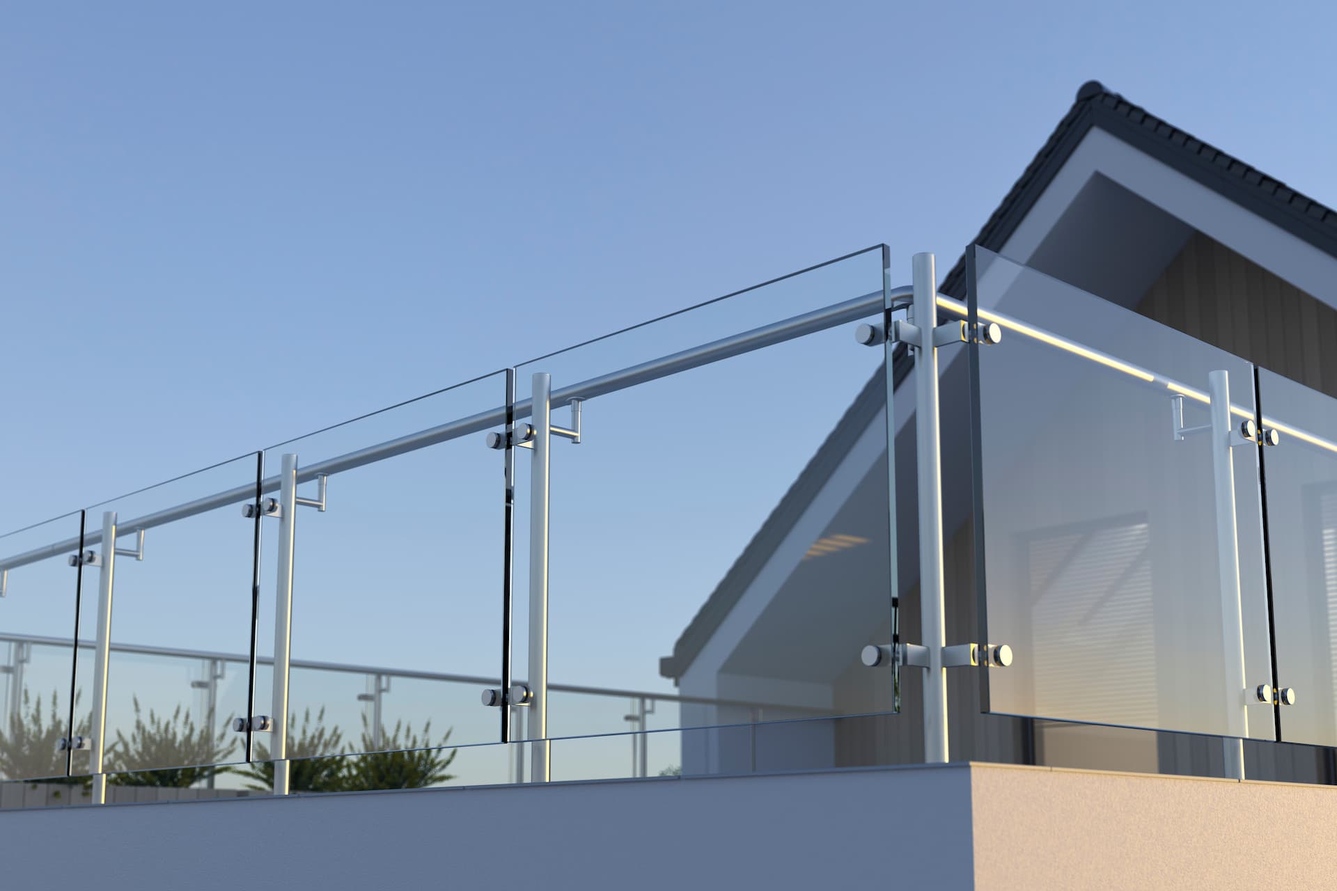 Architectural glass railing installation