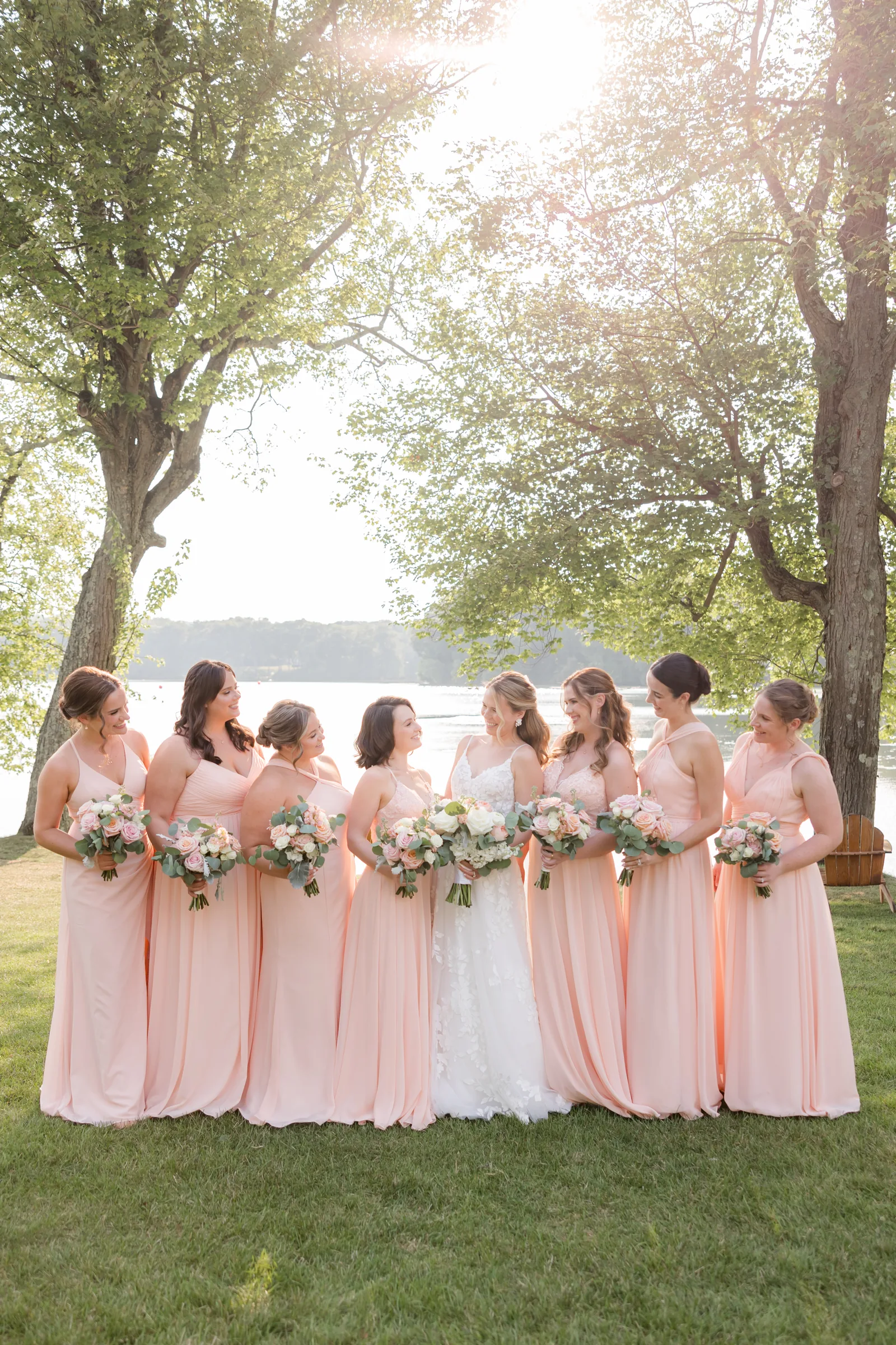 Mary and Keith — bridesmaids by the lake