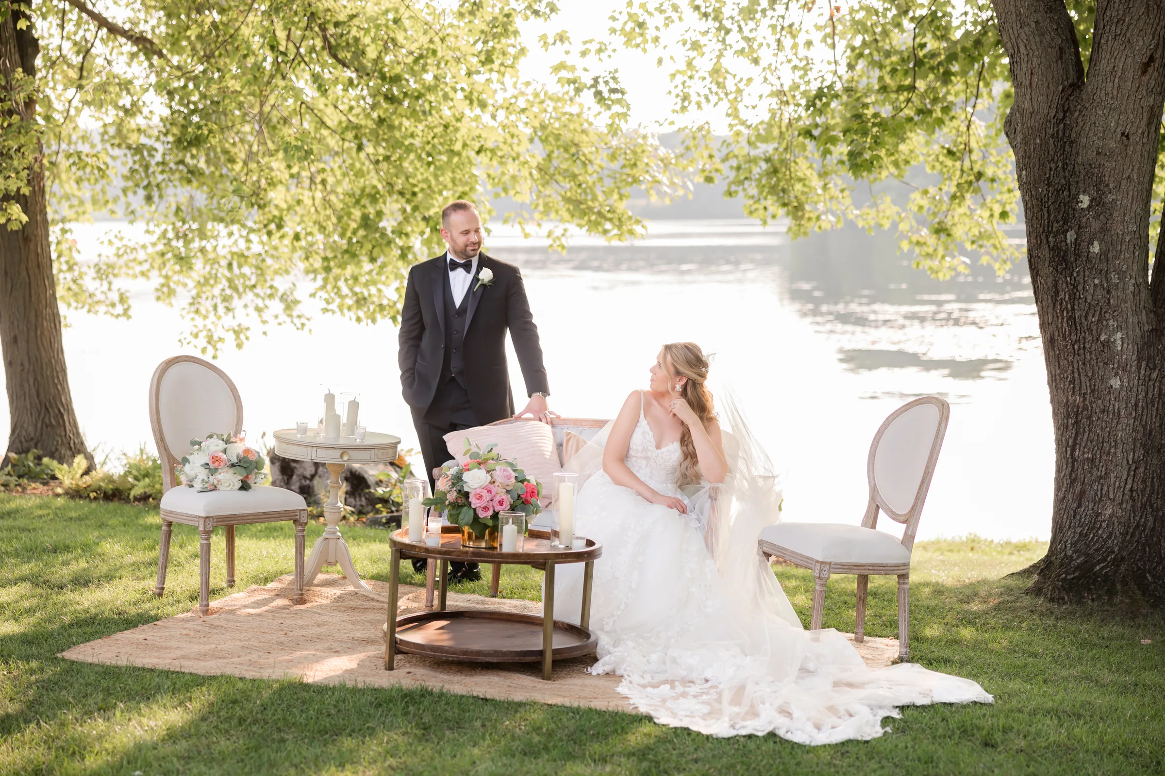 Mary and Keith — couple seated, reception
