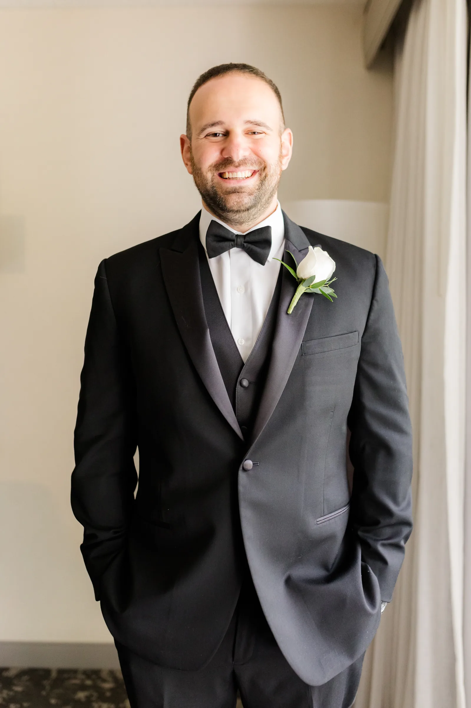 Mary and Keith — groom, editorial black and white