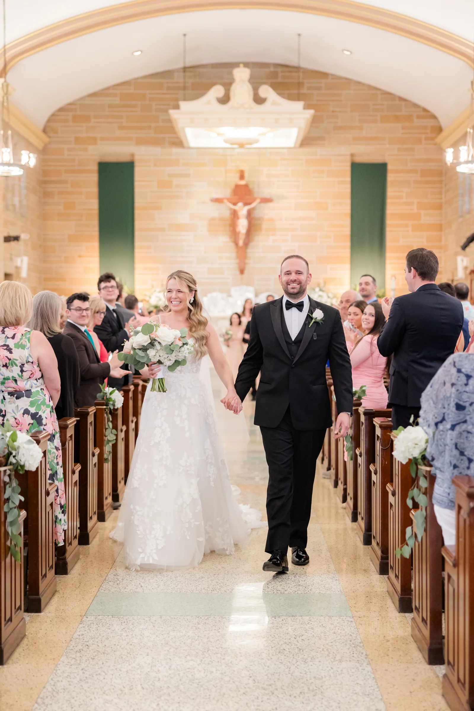 Mary and Keith — wide ceremony from behind