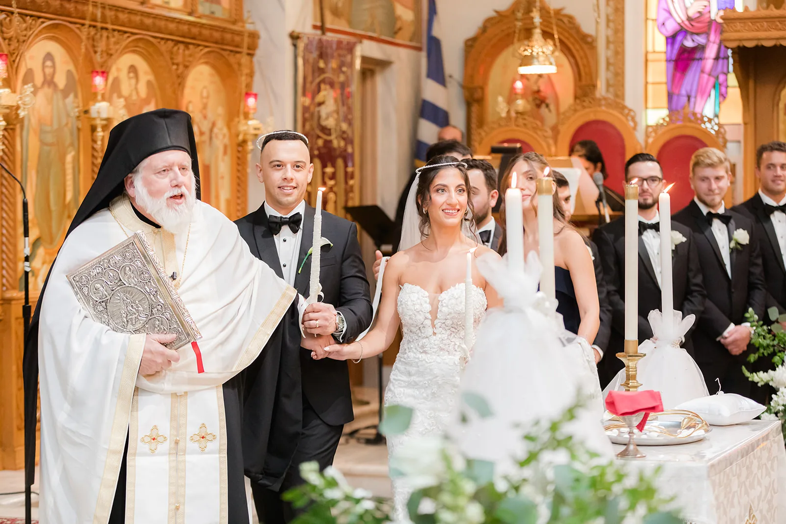 Eleni and Vasili — bride walking the estate