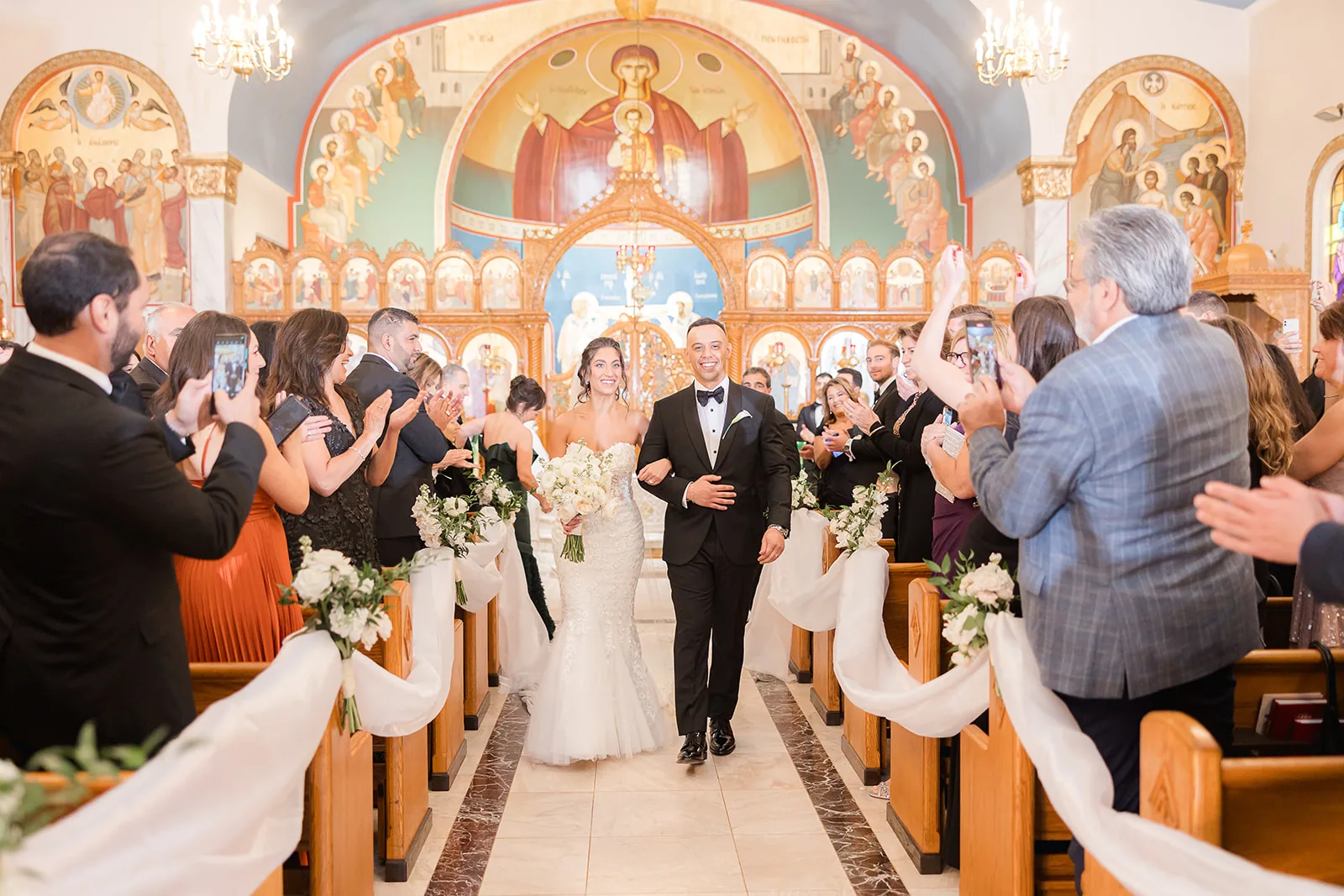 Eleni and Vasili — couple, confetti exit