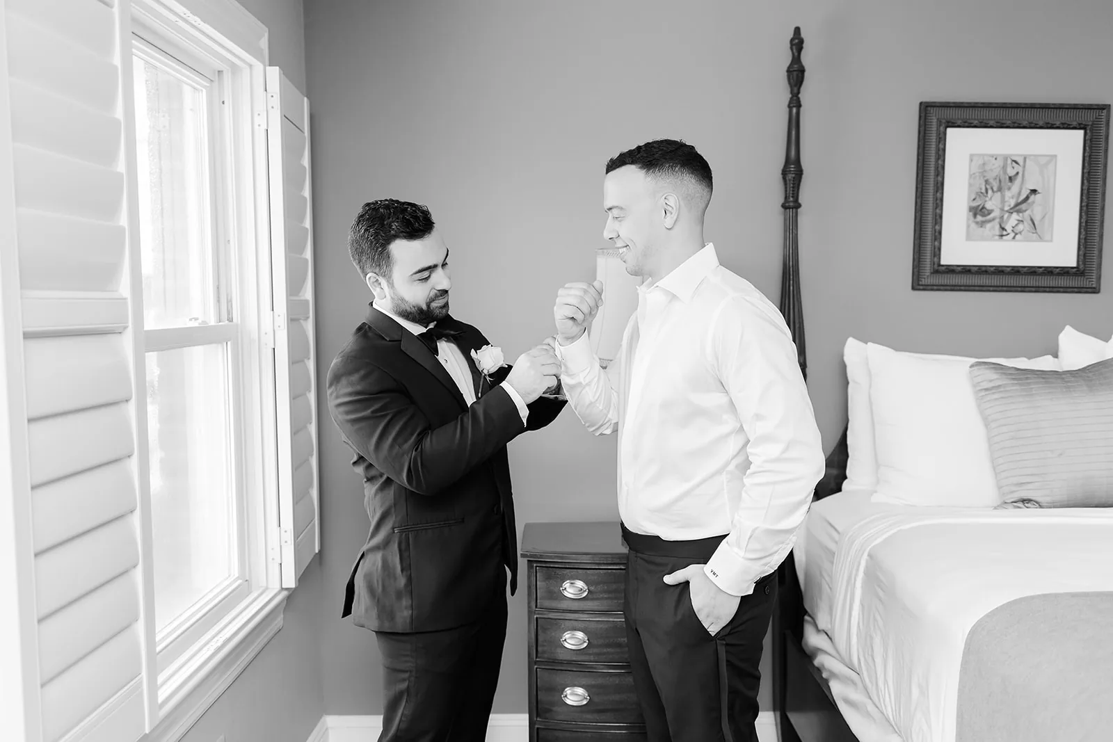 Eleni and Vasili — groom, editorial black and white
