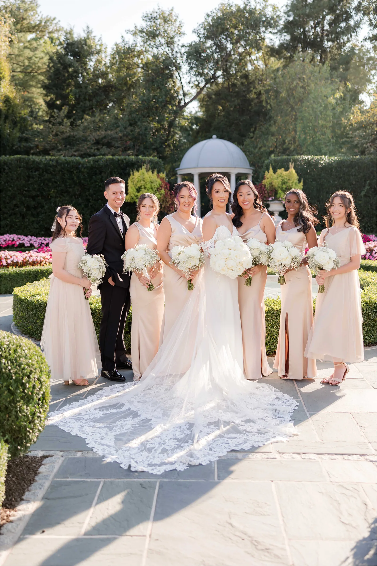 Stephanie and Cliff — dark library with chandelier
