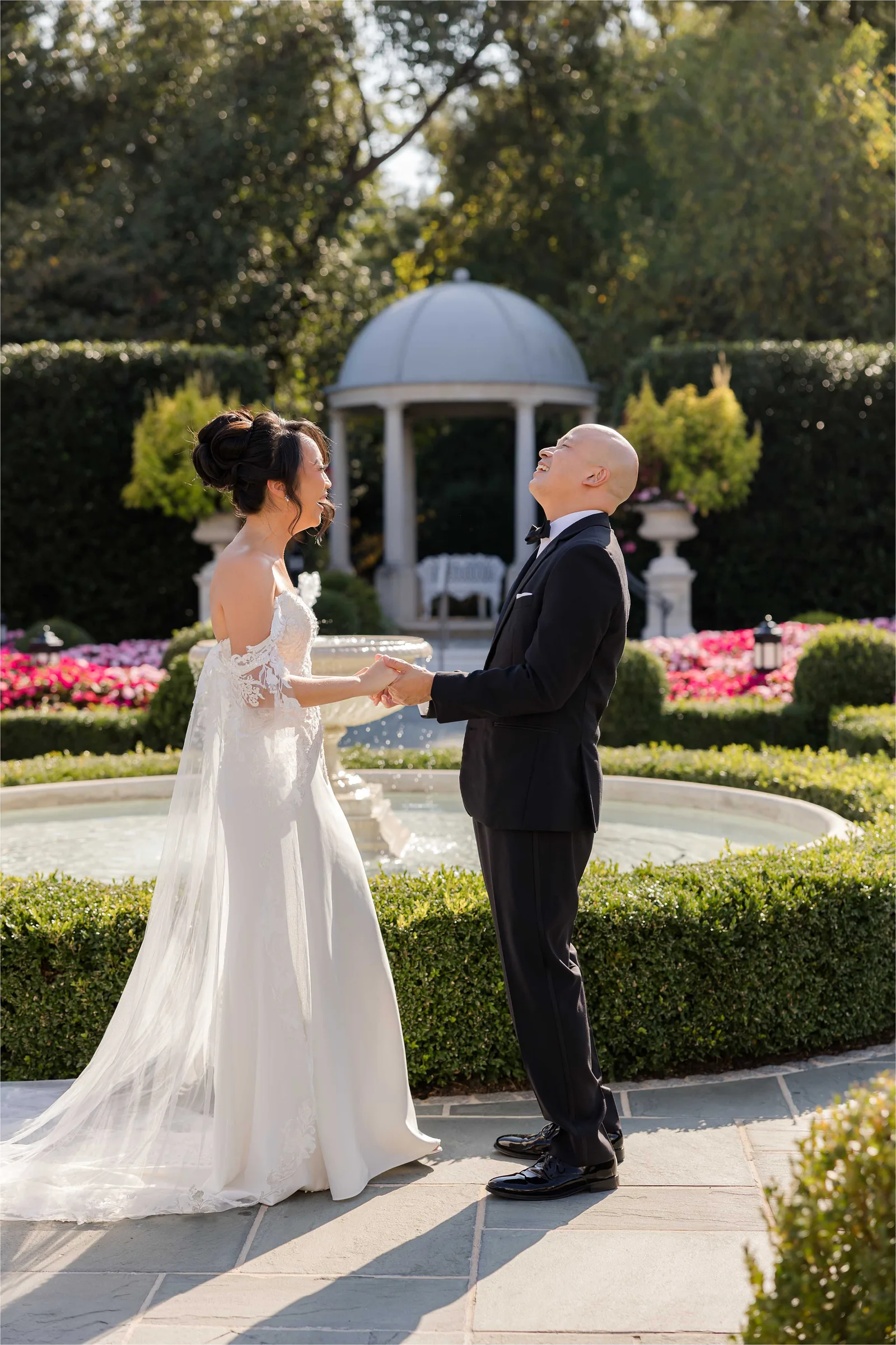Stephanie and Cliff — chapel exterior in the garden