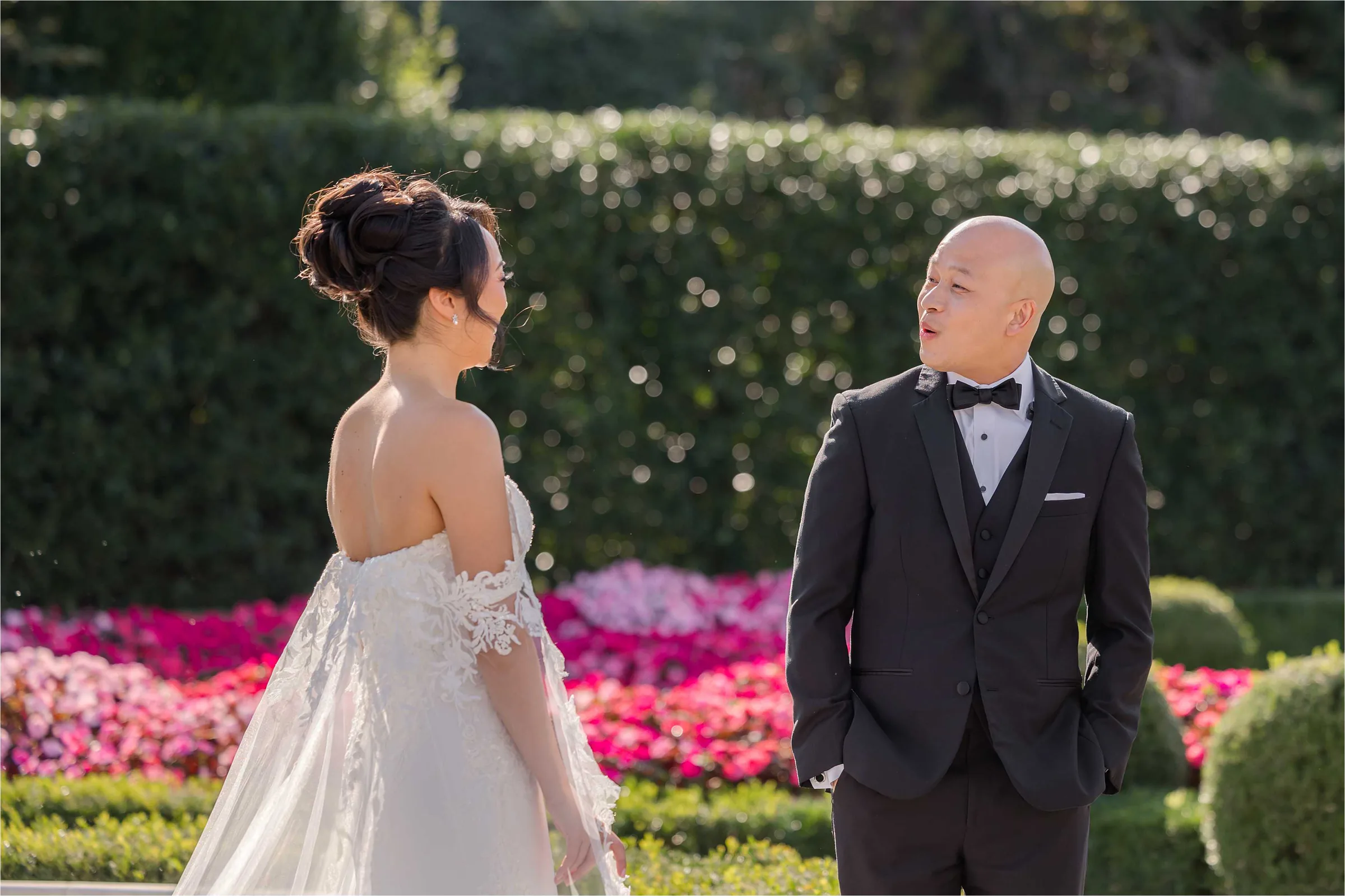 Stephanie and Cliff — bride on the stairs, solo
