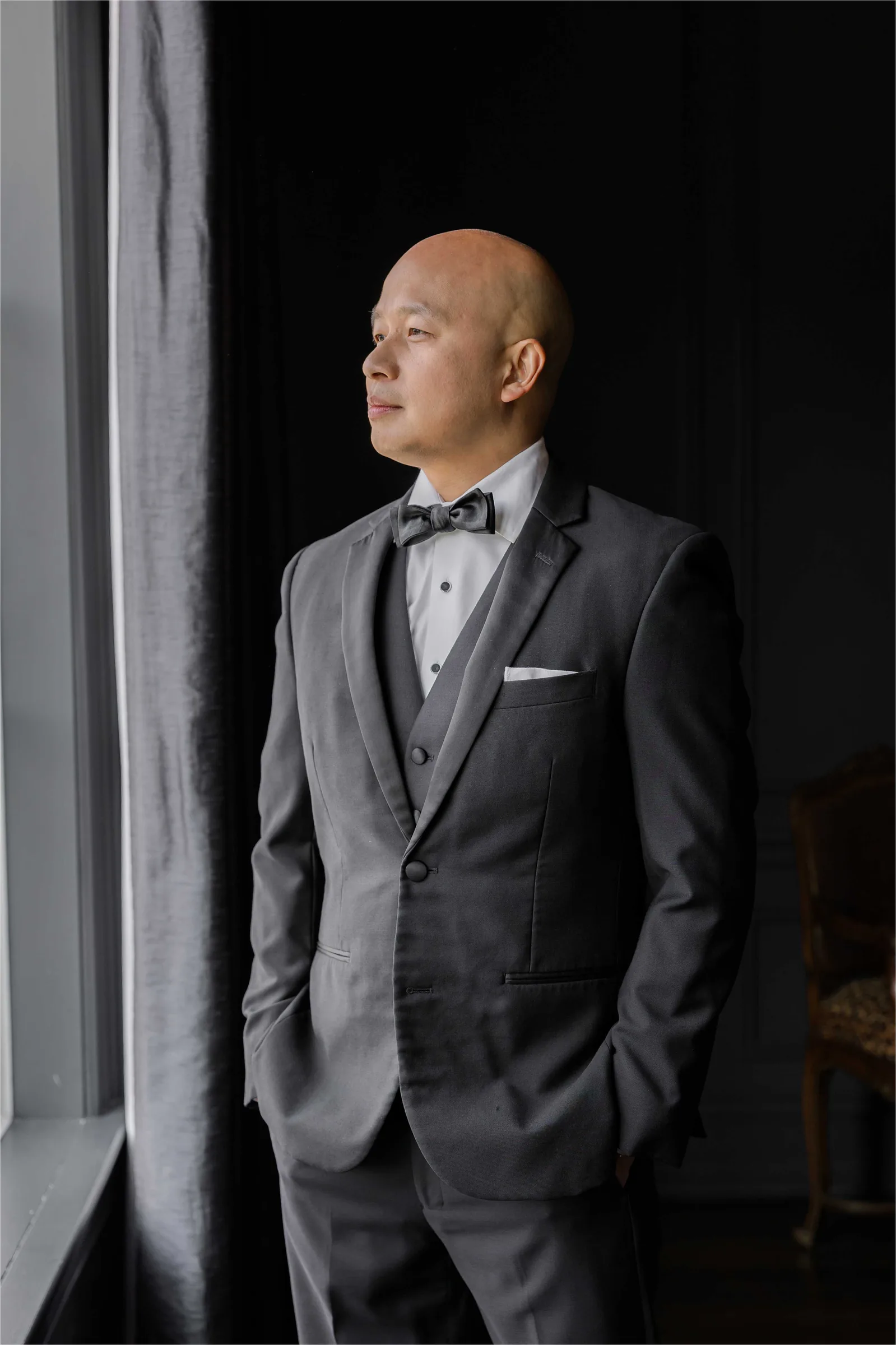 Stephanie and Cliff — groom solo portrait