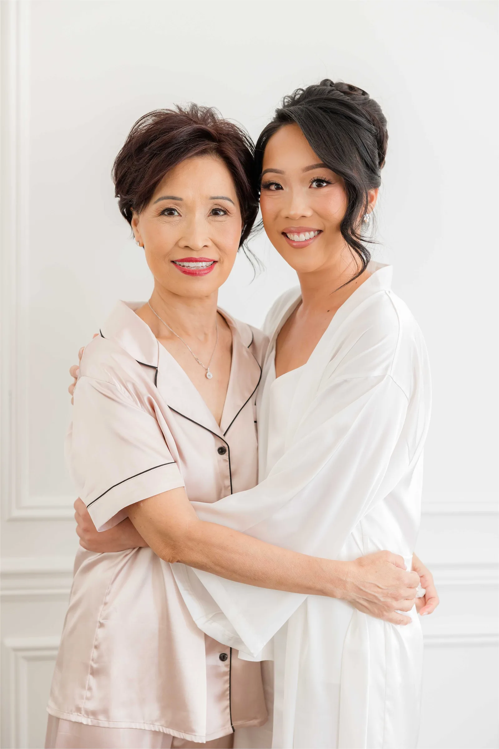 Stephanie and Cliff — bride and mother, editorial close-up