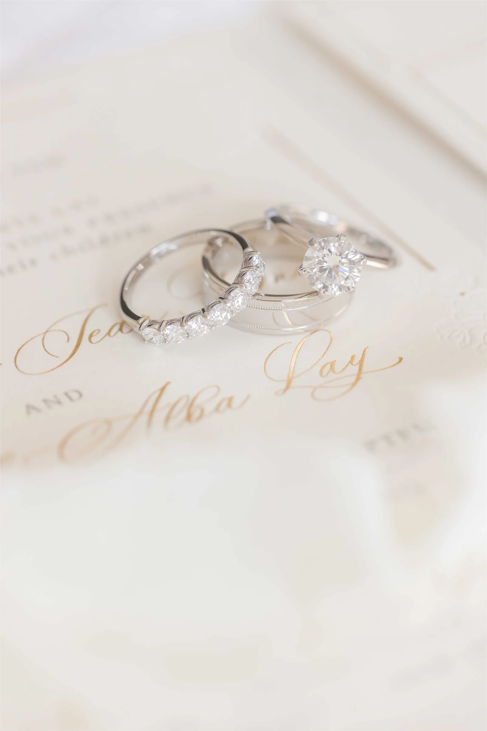 Stephanie and Cliff — ring flatlay, editorial