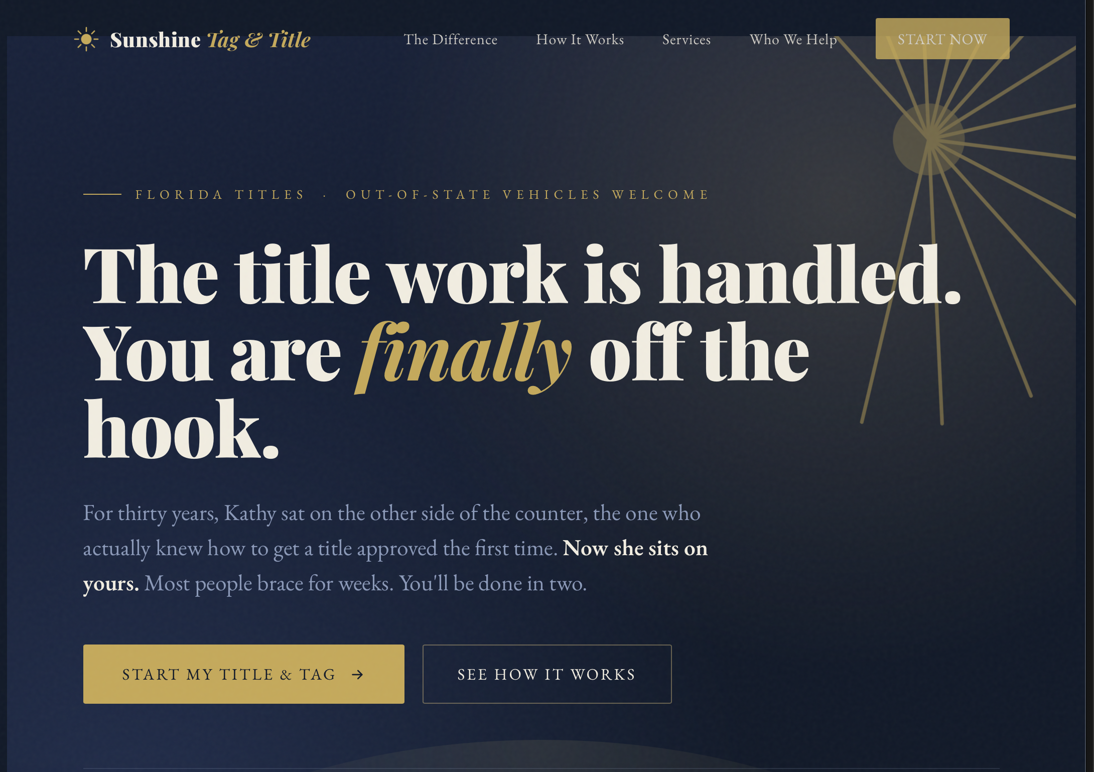 Sunshine Tag & Title website