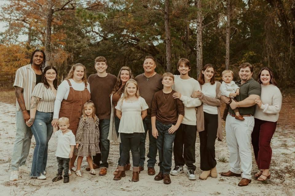 The Nichols family together outdoors