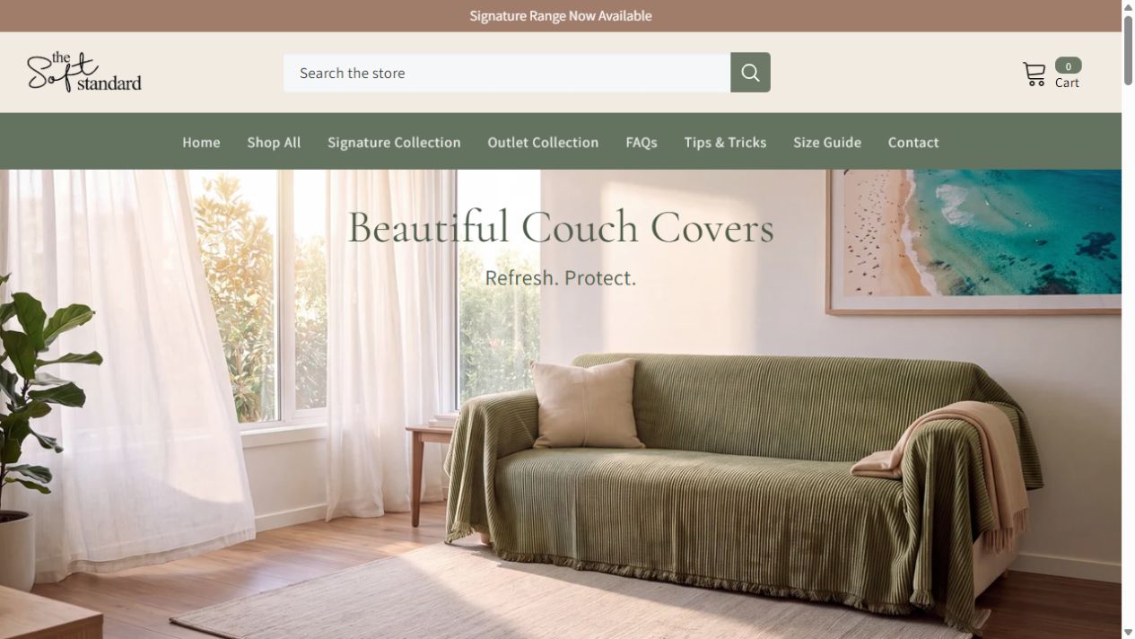 The Soft Standard store homepage