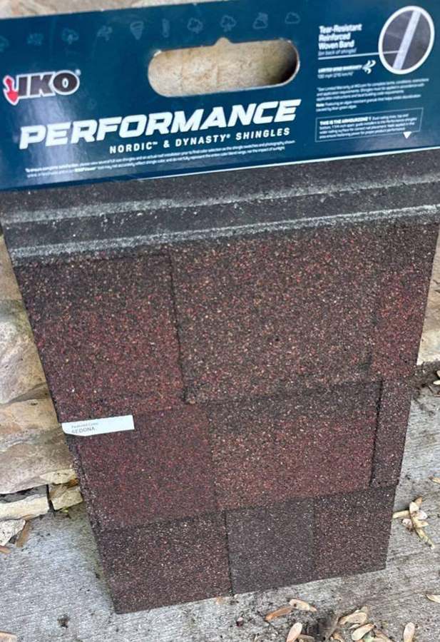 IKO Nordic and Dynasty shingle bundle delivered for the Suzanne Avenue re-roof in Shoreview, May 2026