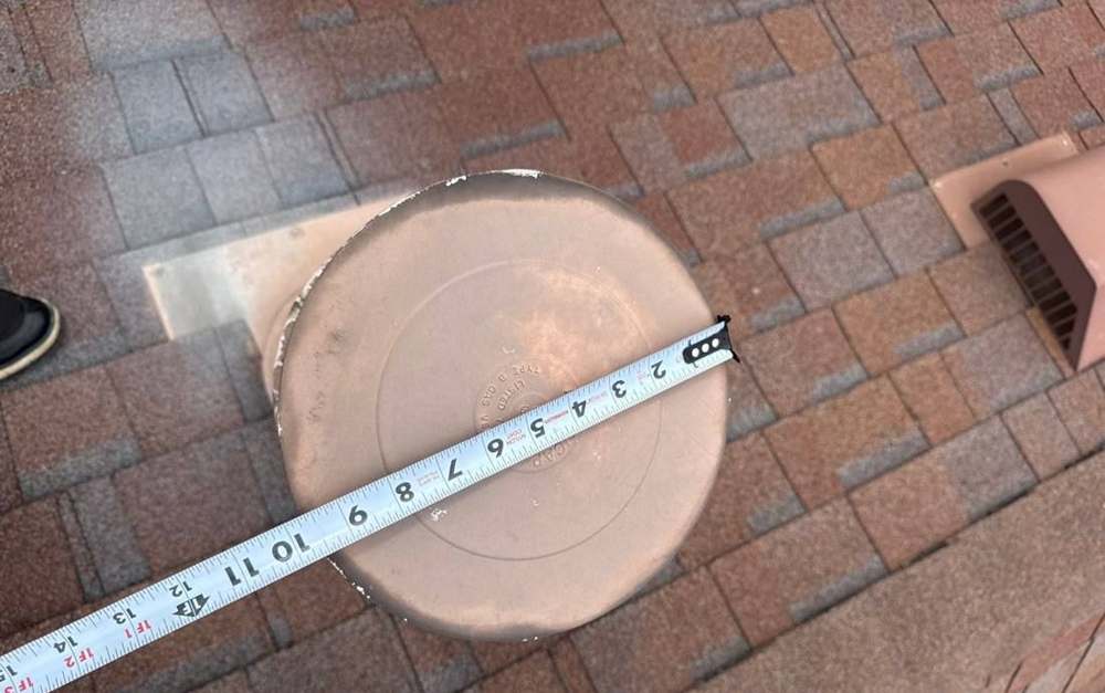 Test square measured with a tape on a Chanhassen roof, September 2025