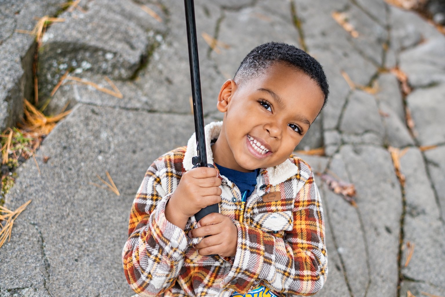 Mike's son Manny smiling