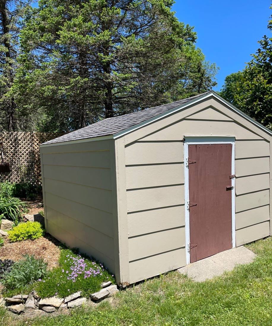 Storage shed inspected on a Pine Island property, June 2022