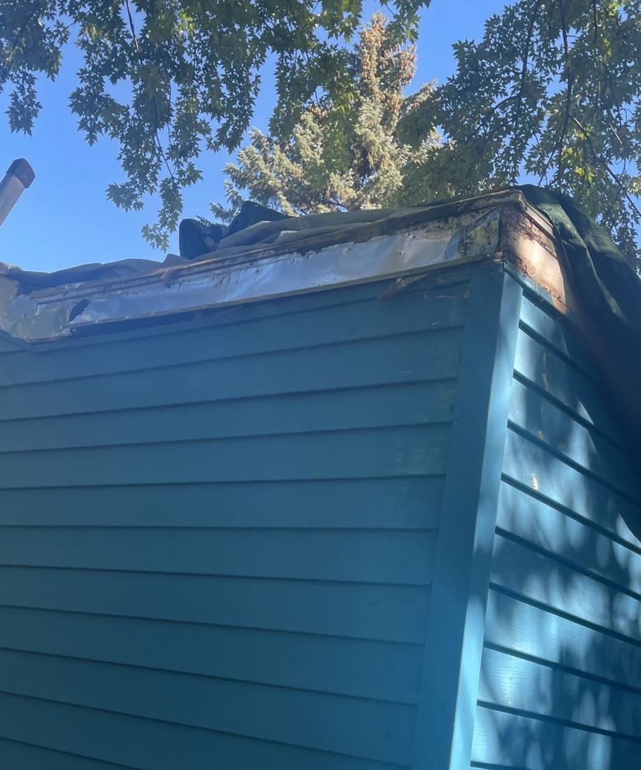 Damaged fascia and roof edge found on an Eagan property during an inspection, September 2021
