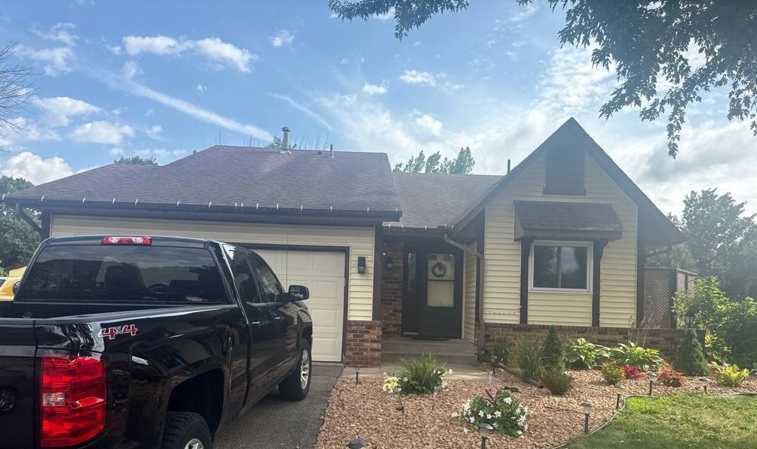 Ranch-style home in Apple Valley photographed during a roof project, August 2025