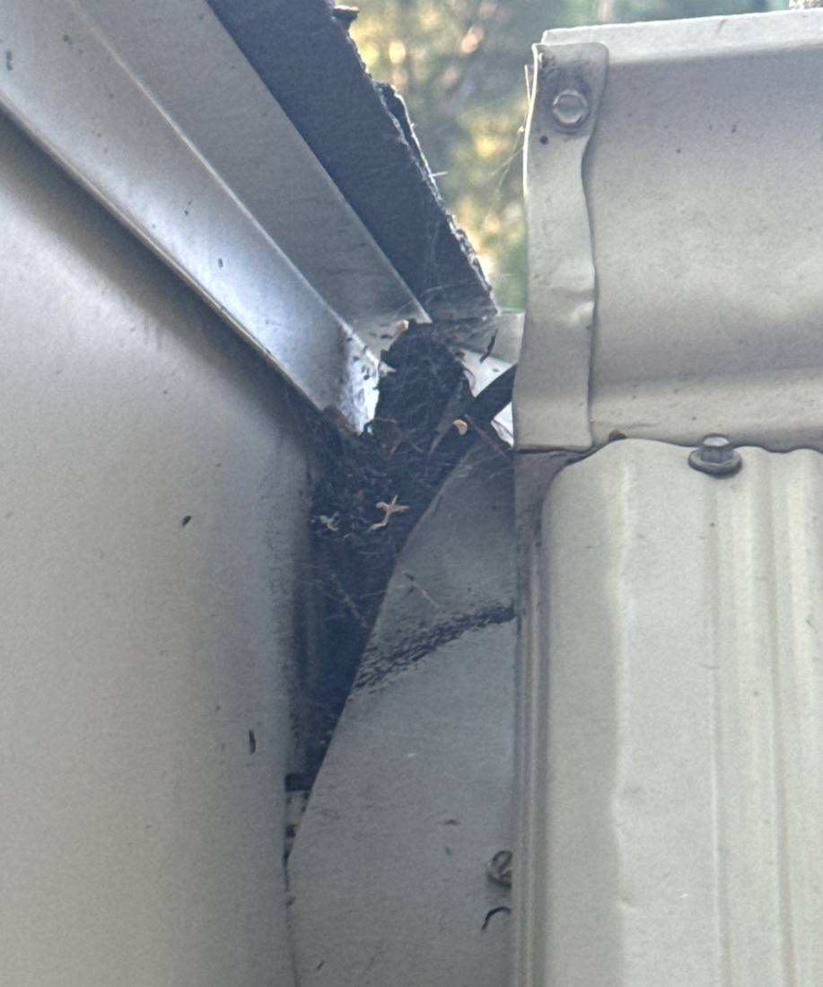Gutter and fascia gap found during a roof inspection on 3rd Street, August 2024