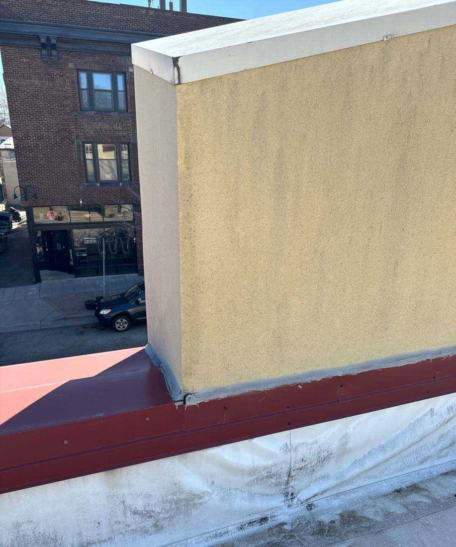 Rooftop view down Selby Avenue from Louisiana Café in St. Paul during a Repair King roof inspection, April 2024