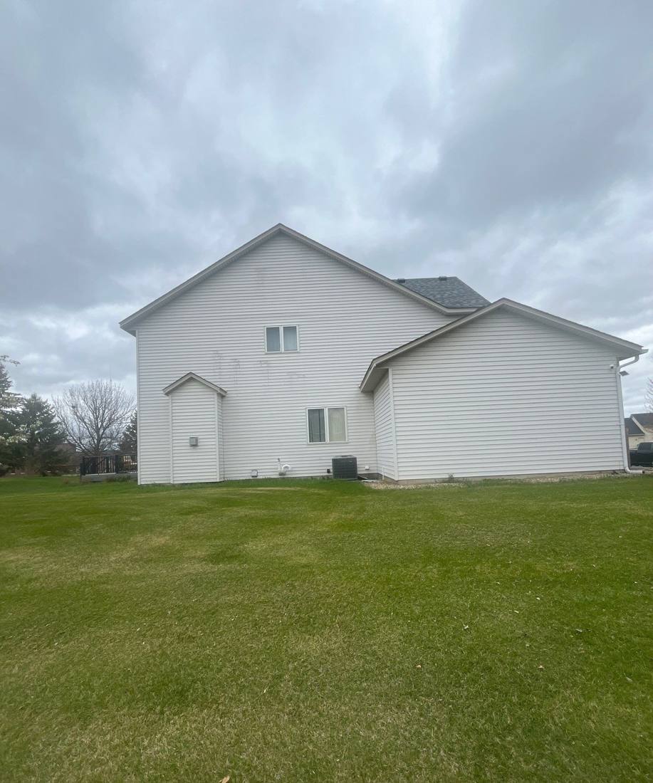 Side elevation of a Shakopee home photographed during a roof inspection, April 2024