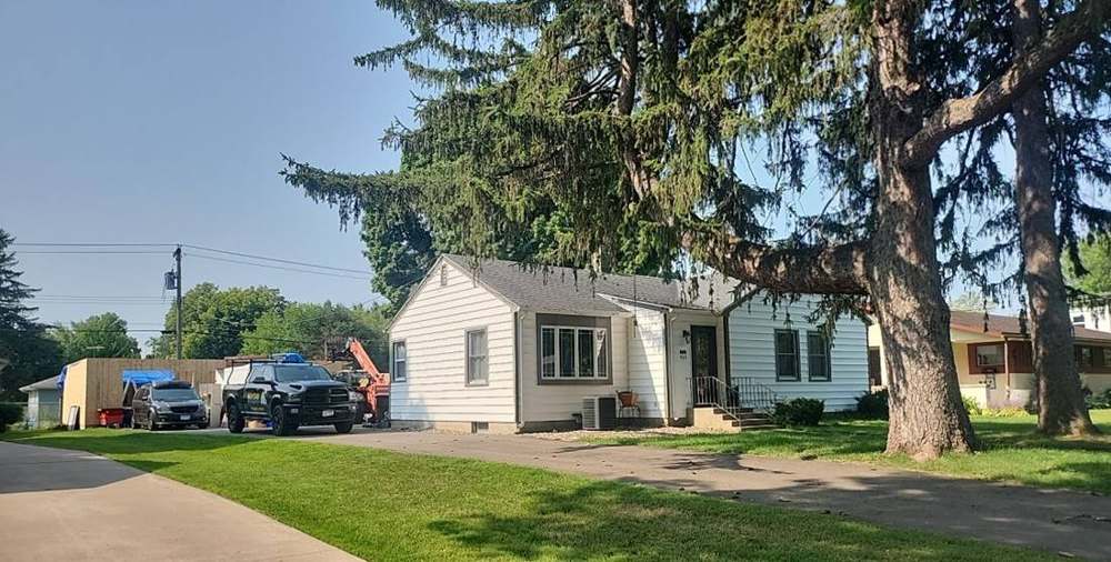 Single-story Hastings home photographed during a roof project, July 2023