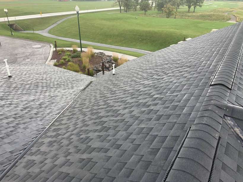 Shingle ridge line on the Coyote Moon Grille clubhouse above the Territory Golf Club grounds, St. Cloud