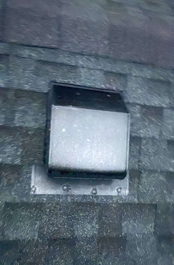 Roof vent inspected for hail near Litchfield, September 2023