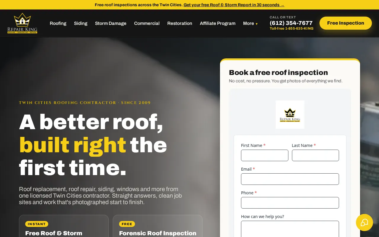 Repair King website