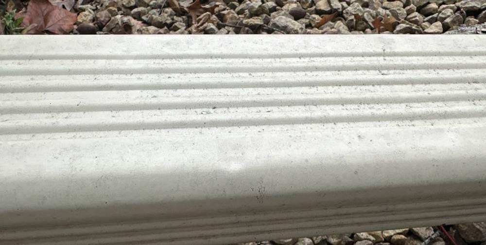 Gutter section photographed during a Shoreview roof inspection
