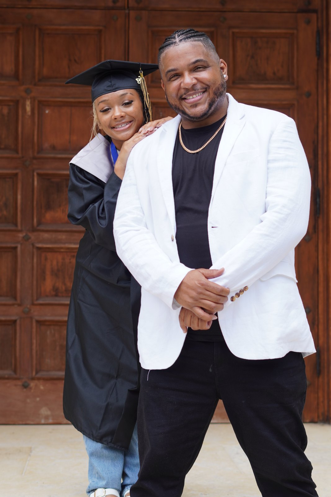 Mike Holmes with his daughter Anylah at her graduation