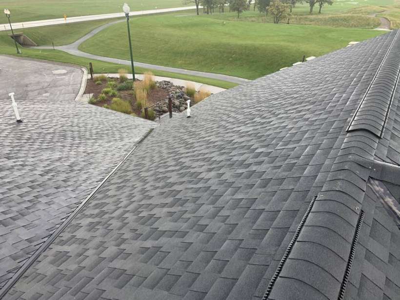 New shingles and ridge vent on the Coyote Moon Grille clubhouse at Territory Golf Club, St. Cloud