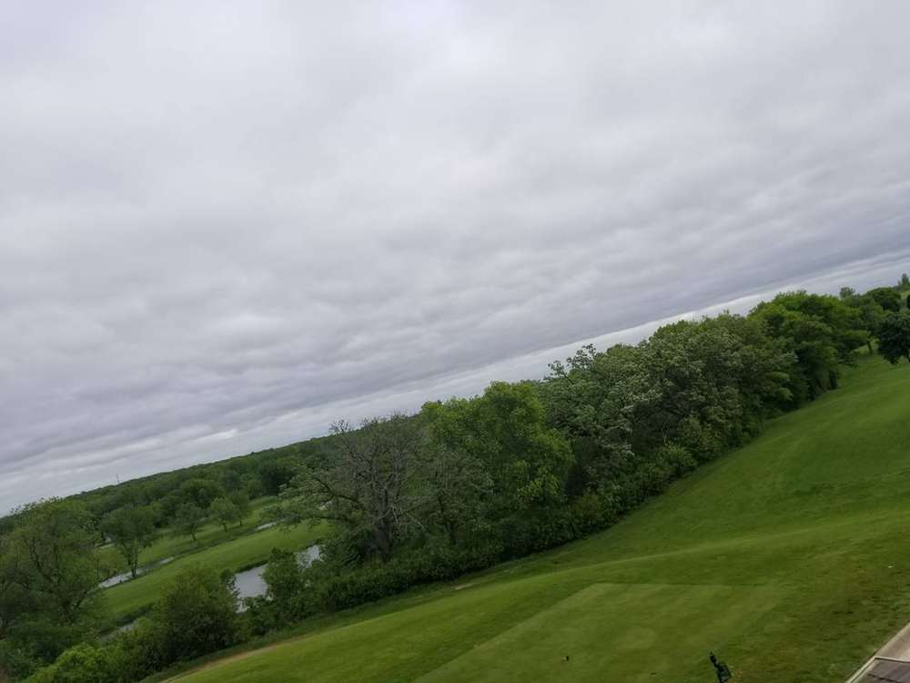 The view from the Owatonna Country Club clubhouse roof across the course