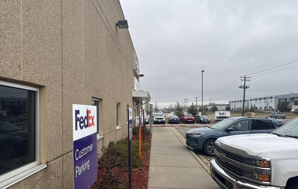 Exterior of the FedEx Express Ground station on Walnut Street North in Roseville, photographed during a Repair King roof inspection