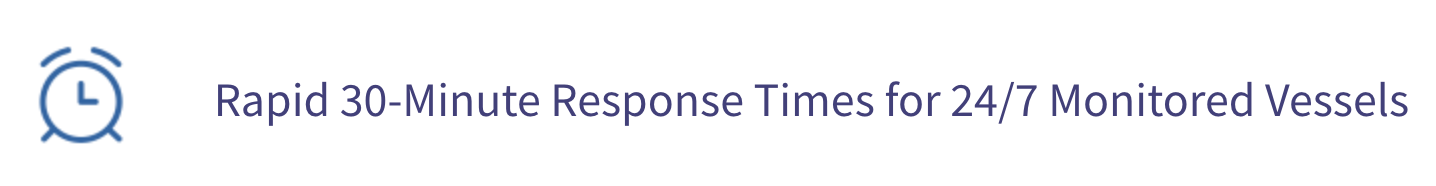 30-minute emergency response icon – 24/7 yacht monitoring