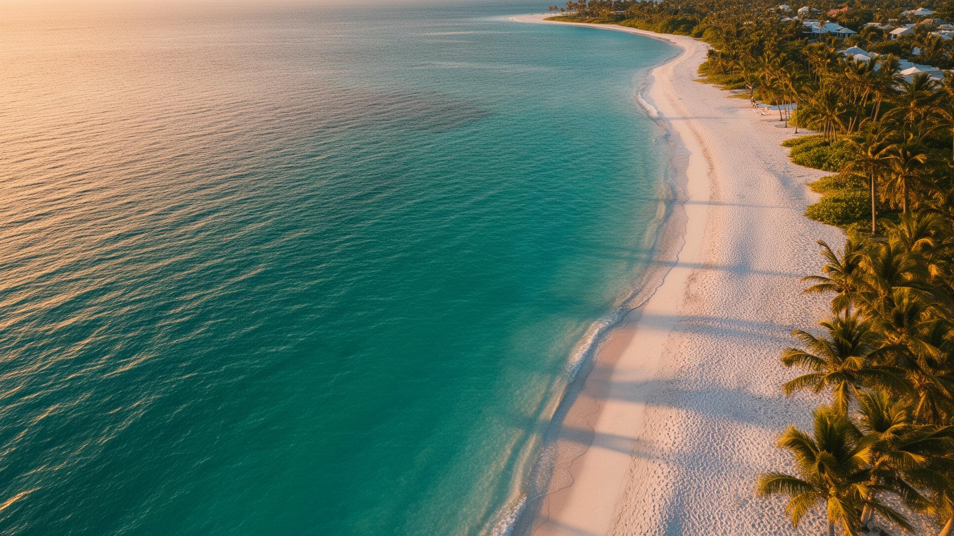 Peaceful beach destination representing arriving rested and ready