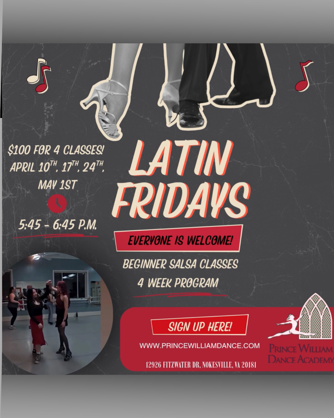 Latin Dance Classes Adults Prince William Dance Academy Nokesville VA