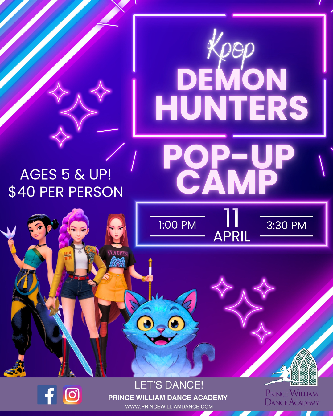 Kids KPOP Demon Hunters Camp Nokesville VA Prince William Dance Academy