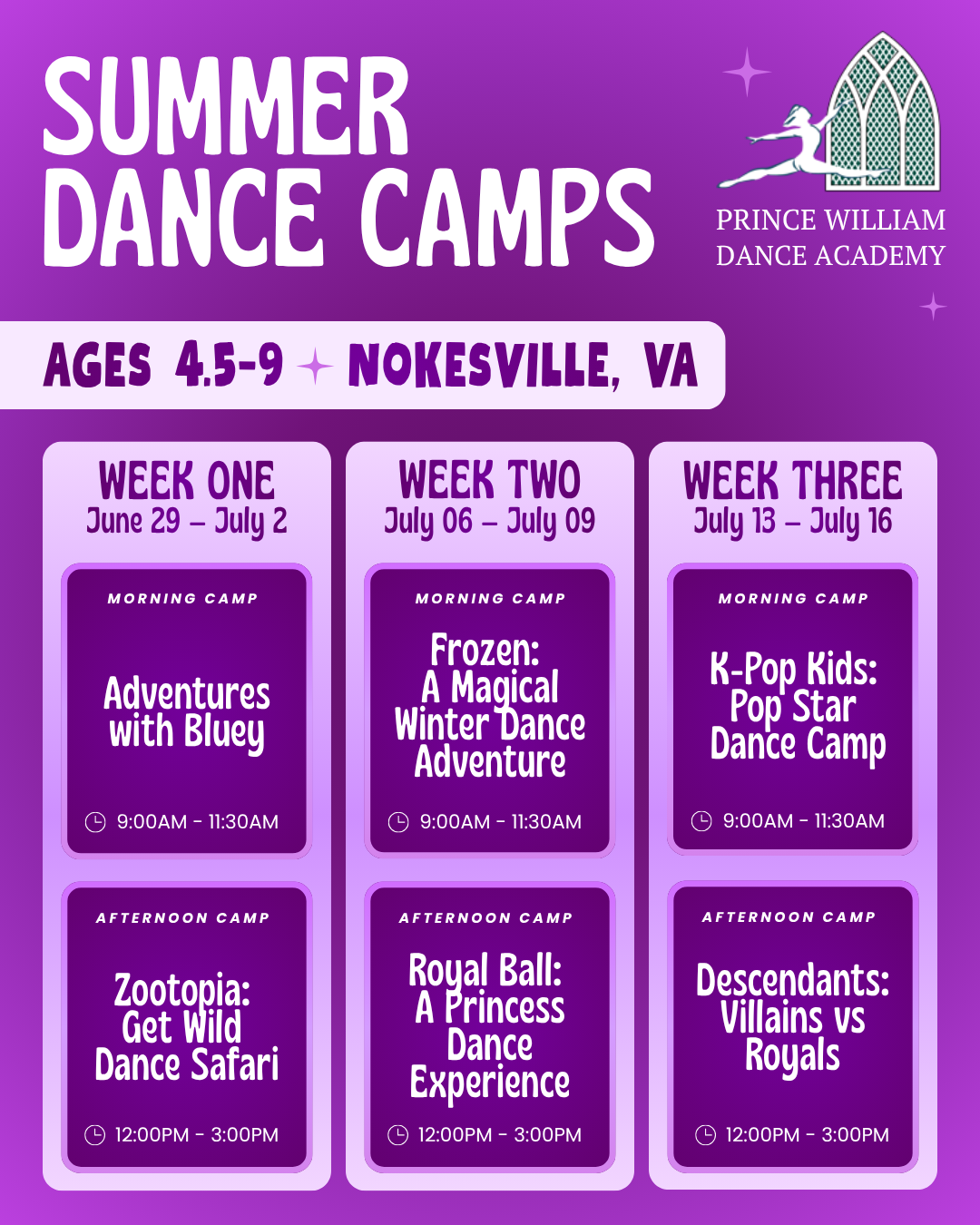 Kids Summer Dance Camp Nokesville VA Prince William County