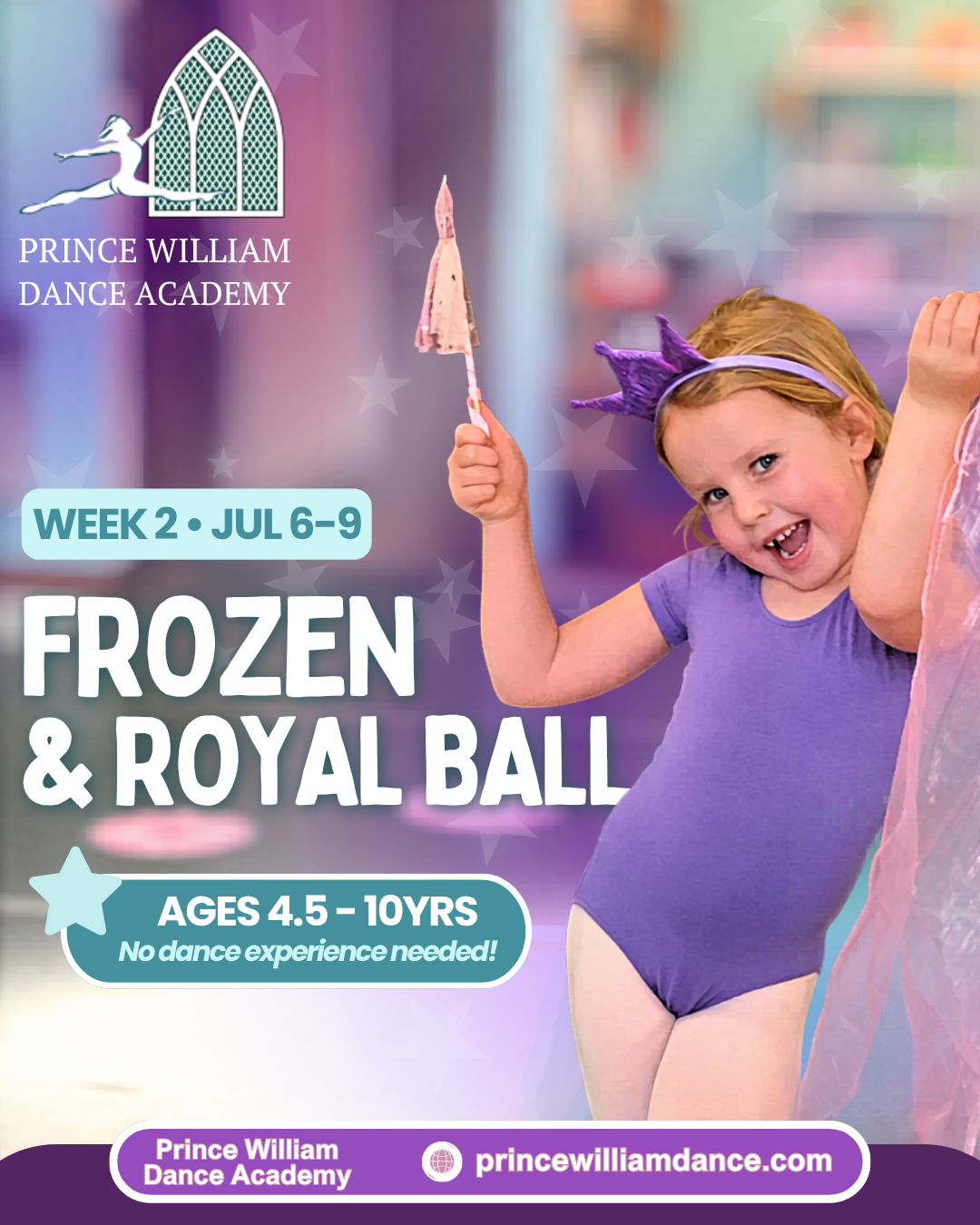 Children enjoying themed summer dance camps at Prince William Dance Academy in Nokesville, VA