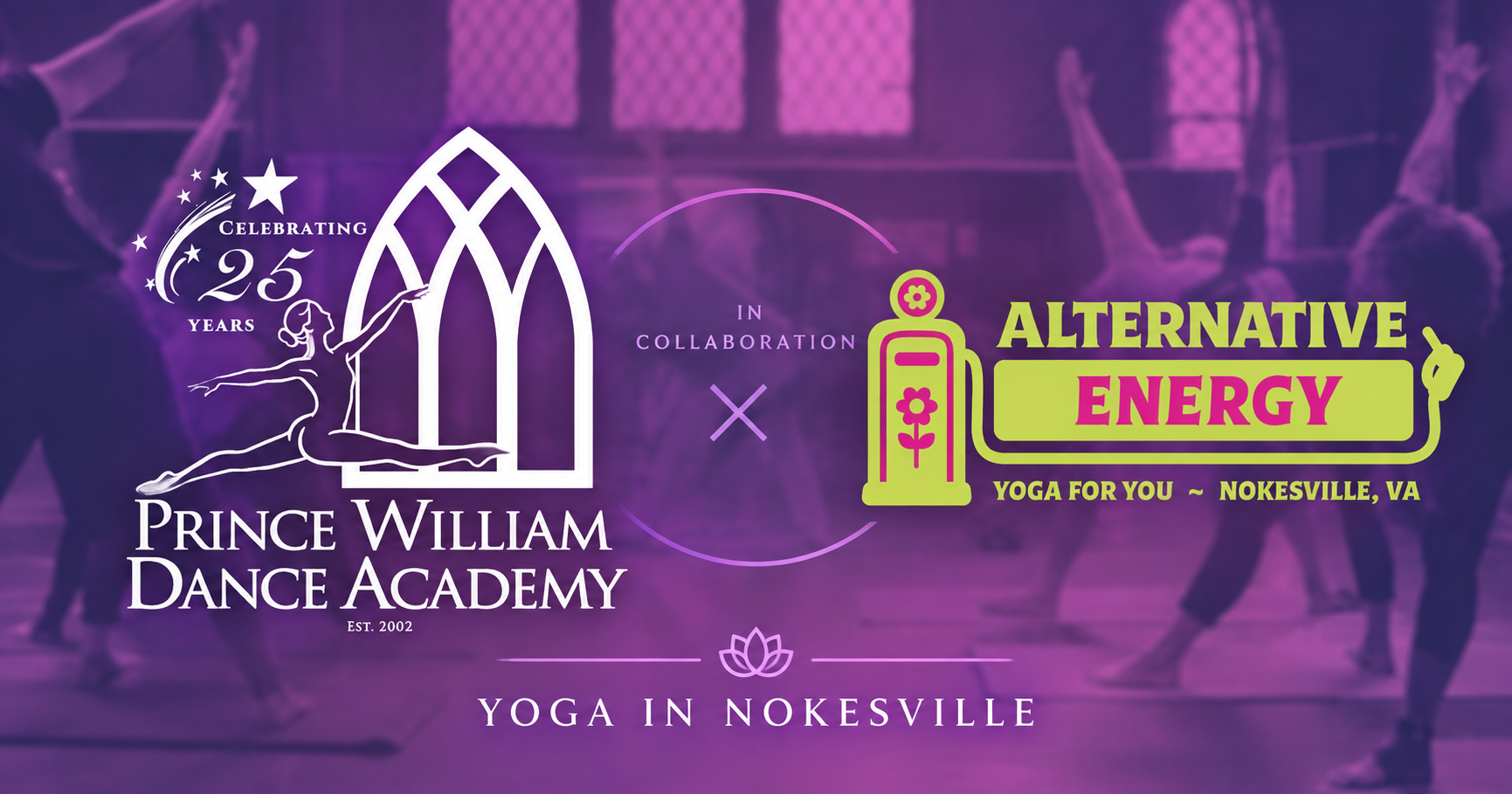 Prince William Dance Academy and Alternative Energy Hatha Yoga partner to bring yoga classes for adults, children and families to Nokesville, VA during PWDA’s 25th season.