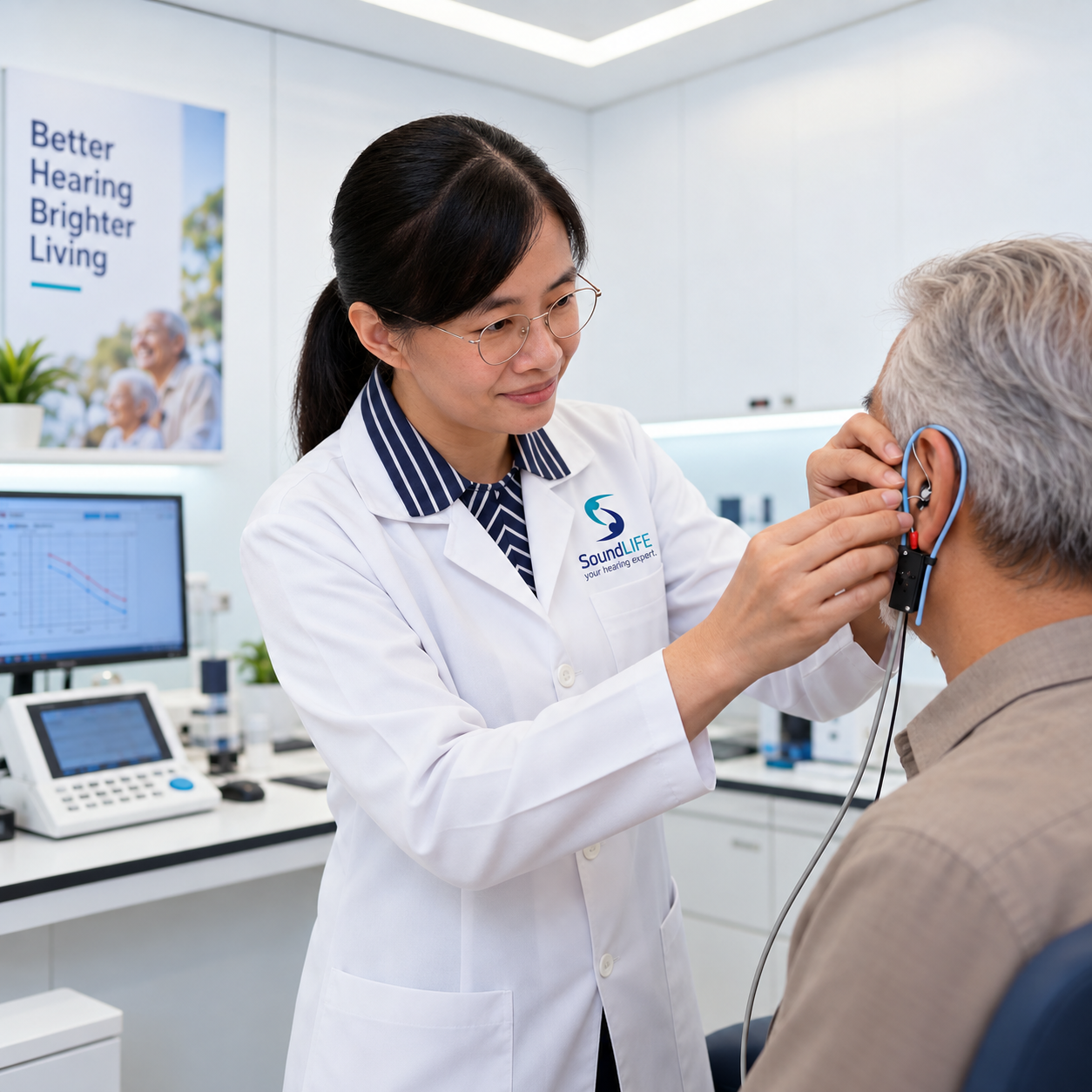 Soundlife clinician providing hearing care, from the existing Soundlife page