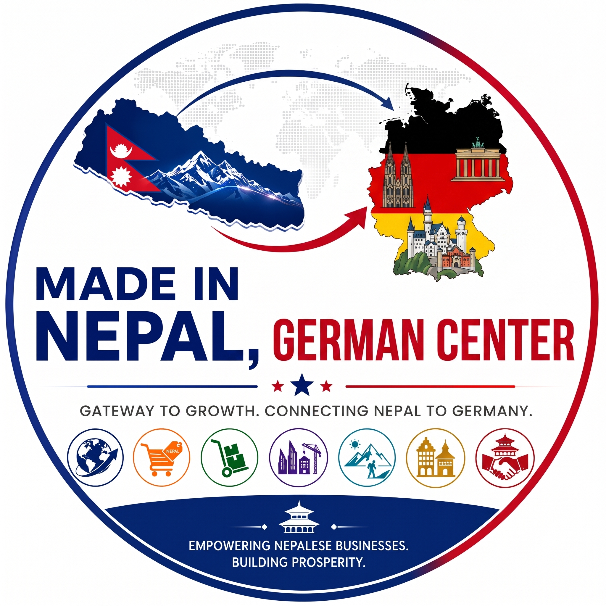 Made in Nepal, Germany Center logo