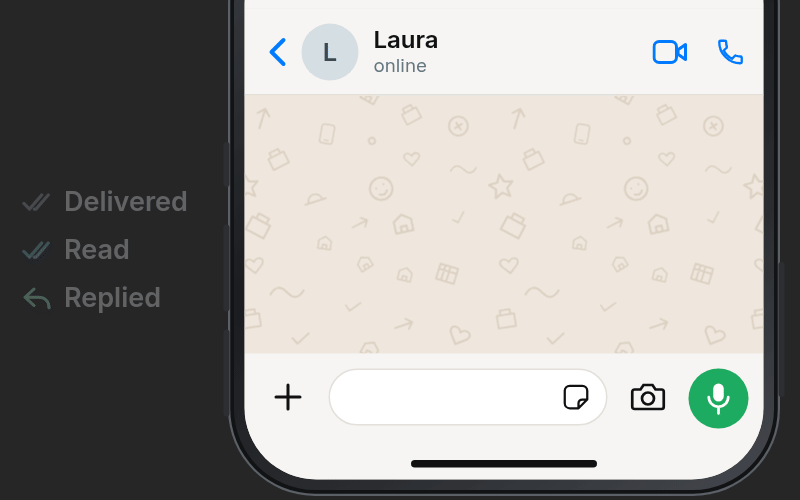 WhatsApp video message on a phone