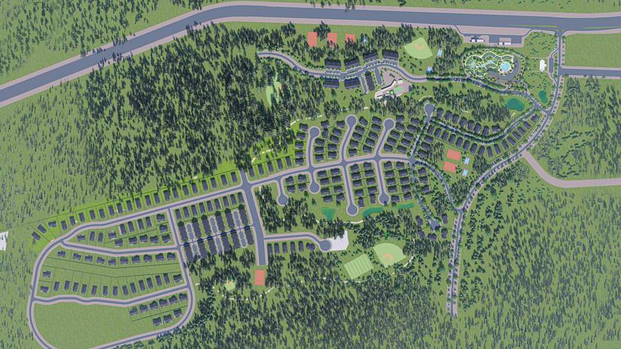 Aerial master-plan rendering