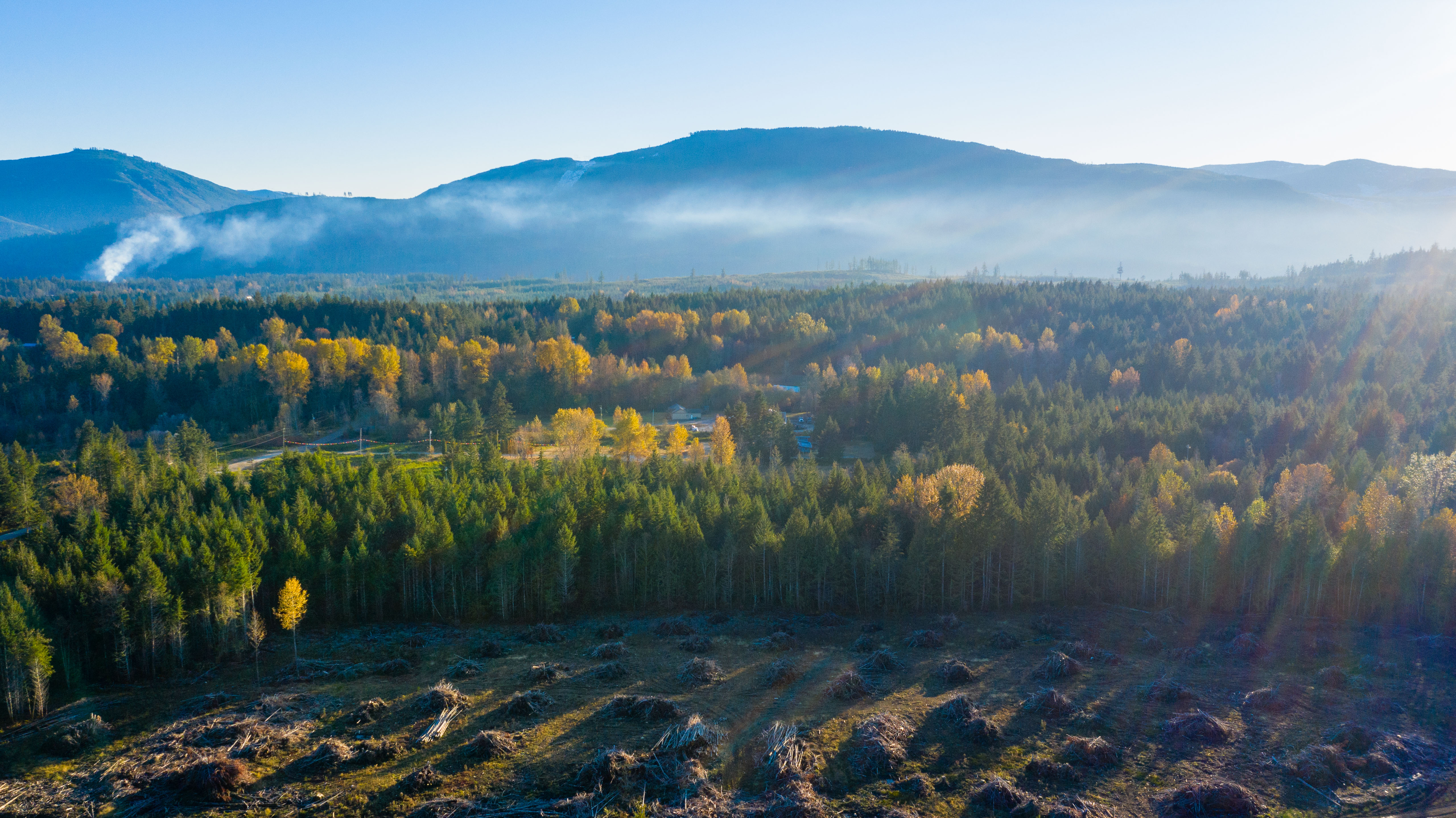 Aerial of the Elk Ridge land in autumn